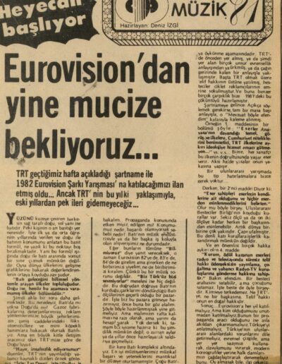 Eurovision'dan Yine Mucize Bekliyoruz